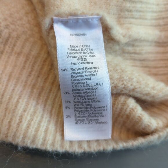 Madewell Havener Pullover Sweater Womens Medium Cable Knit Powder Wool Alpaca - Picture 6 of 8